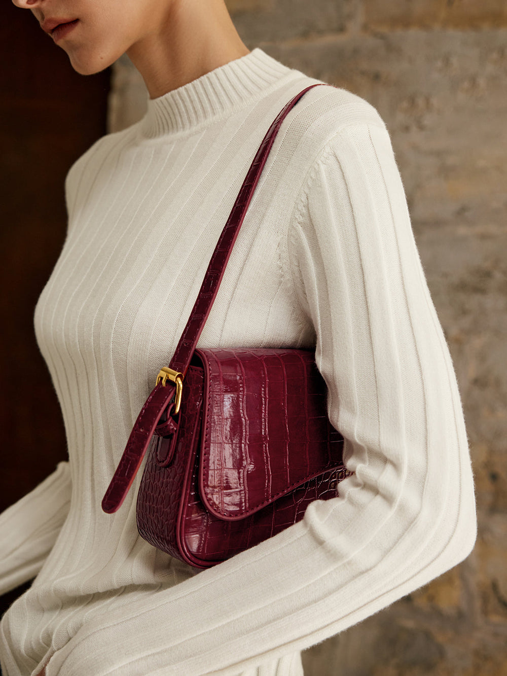 Buckle Karierter Kleine Achseltasche