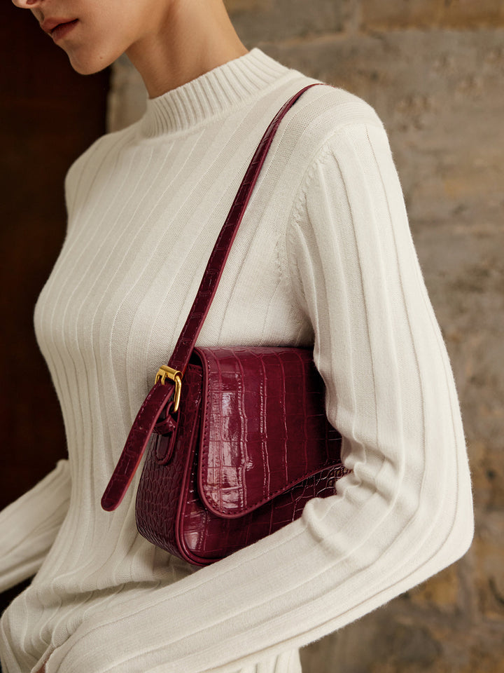 Buckle Karierter Kleine Achseltasche