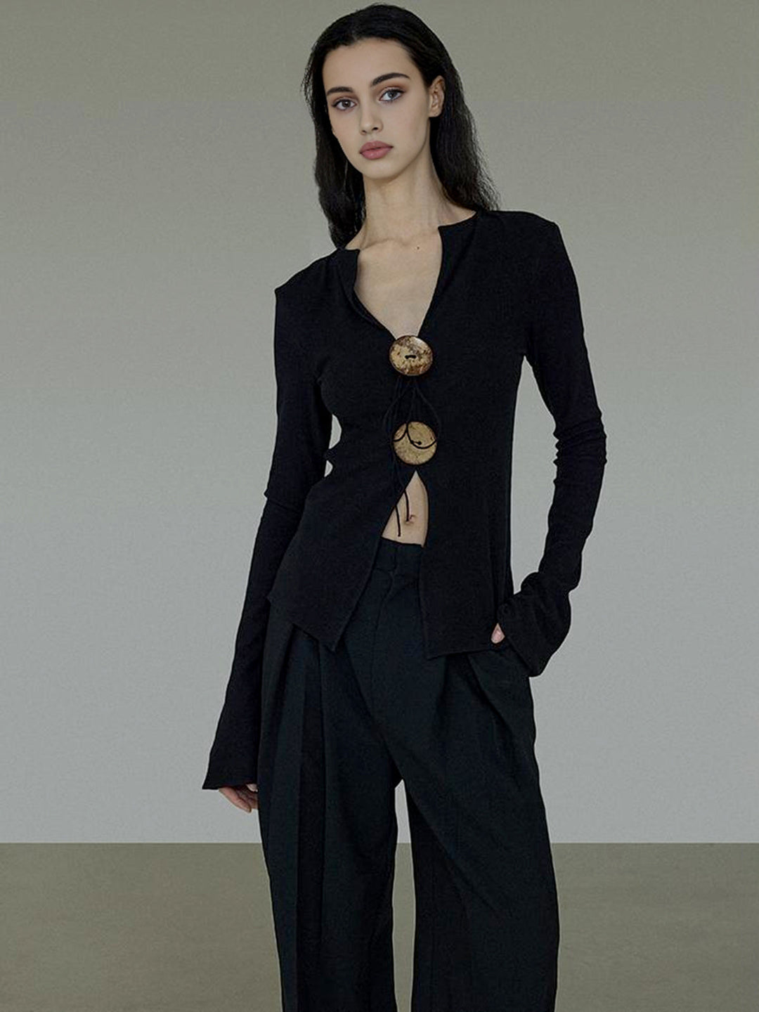 Boho-Split-Strick-T-Shirt