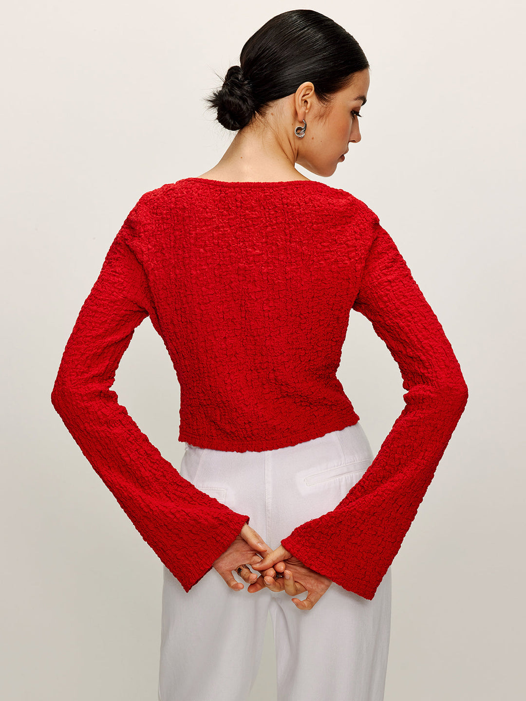 Baumwollmischungen Bind Front Weiche Bluse