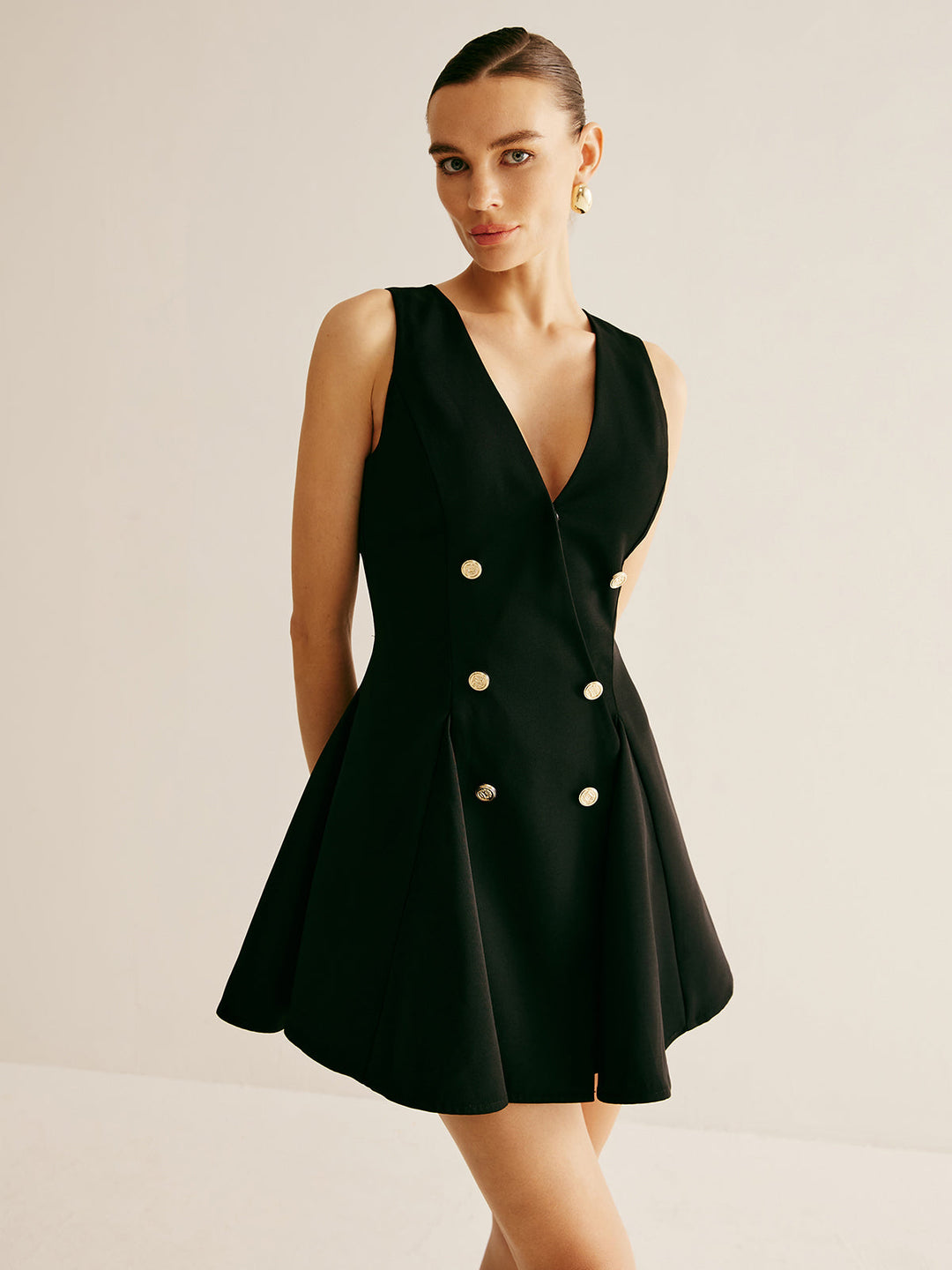 Plissierter Regenschirm-Tank-Kleid