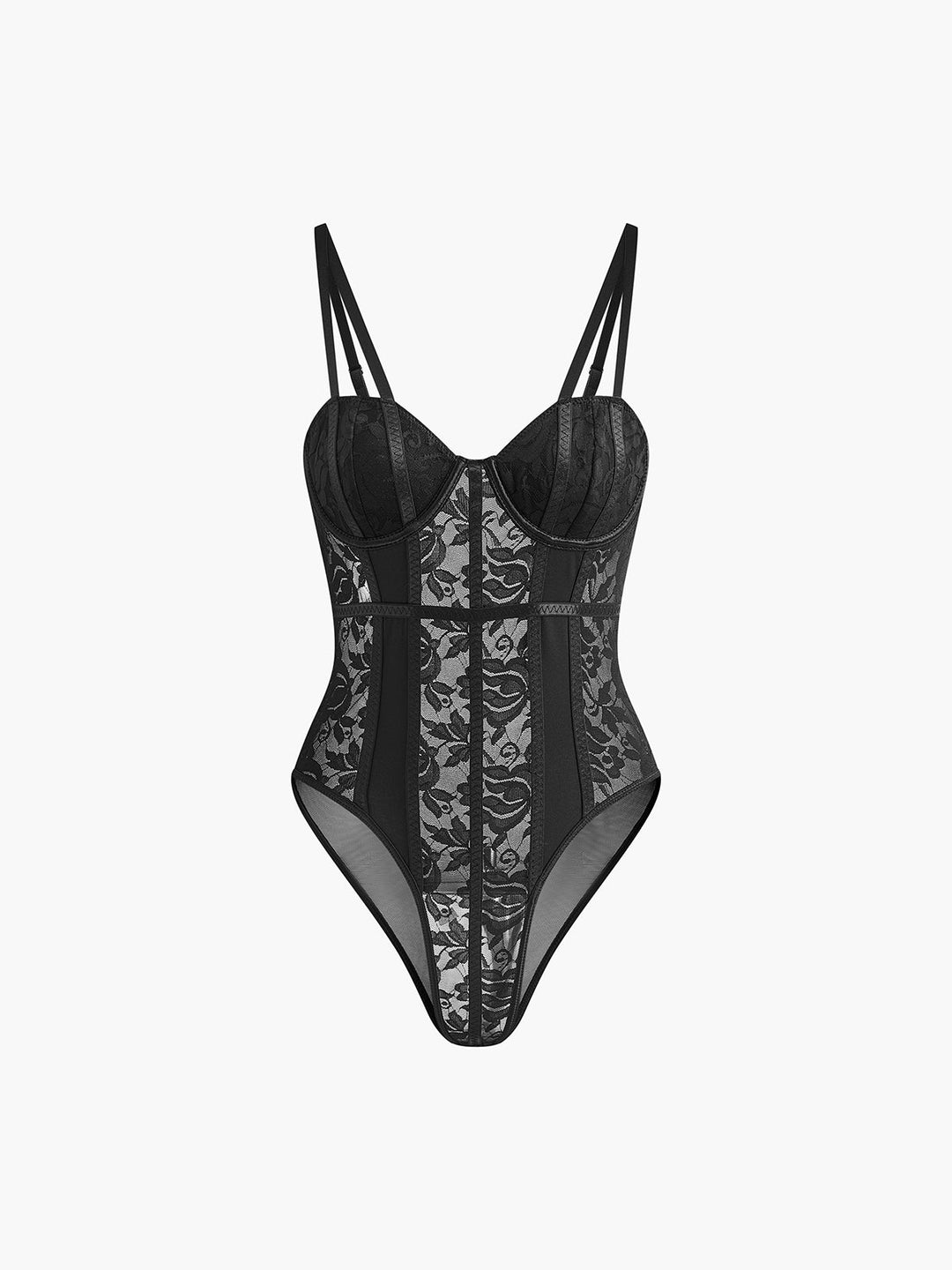 Spitzen-Corsage-Bodysuit mit Herzausschnitt