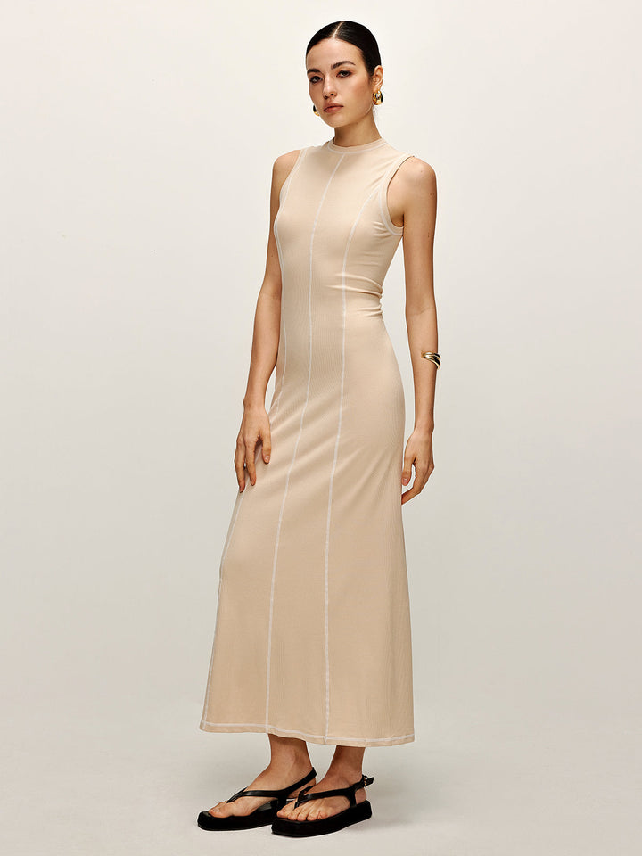 Kontrastpaspel Strickkleid
