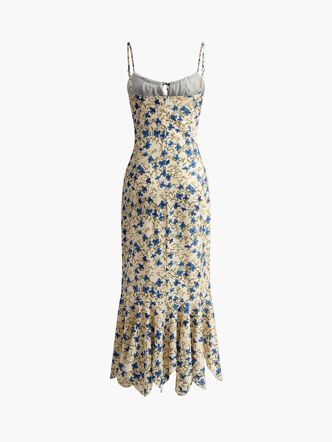 Blumenkleid mit Knoten und unregelmäßigem Saum
