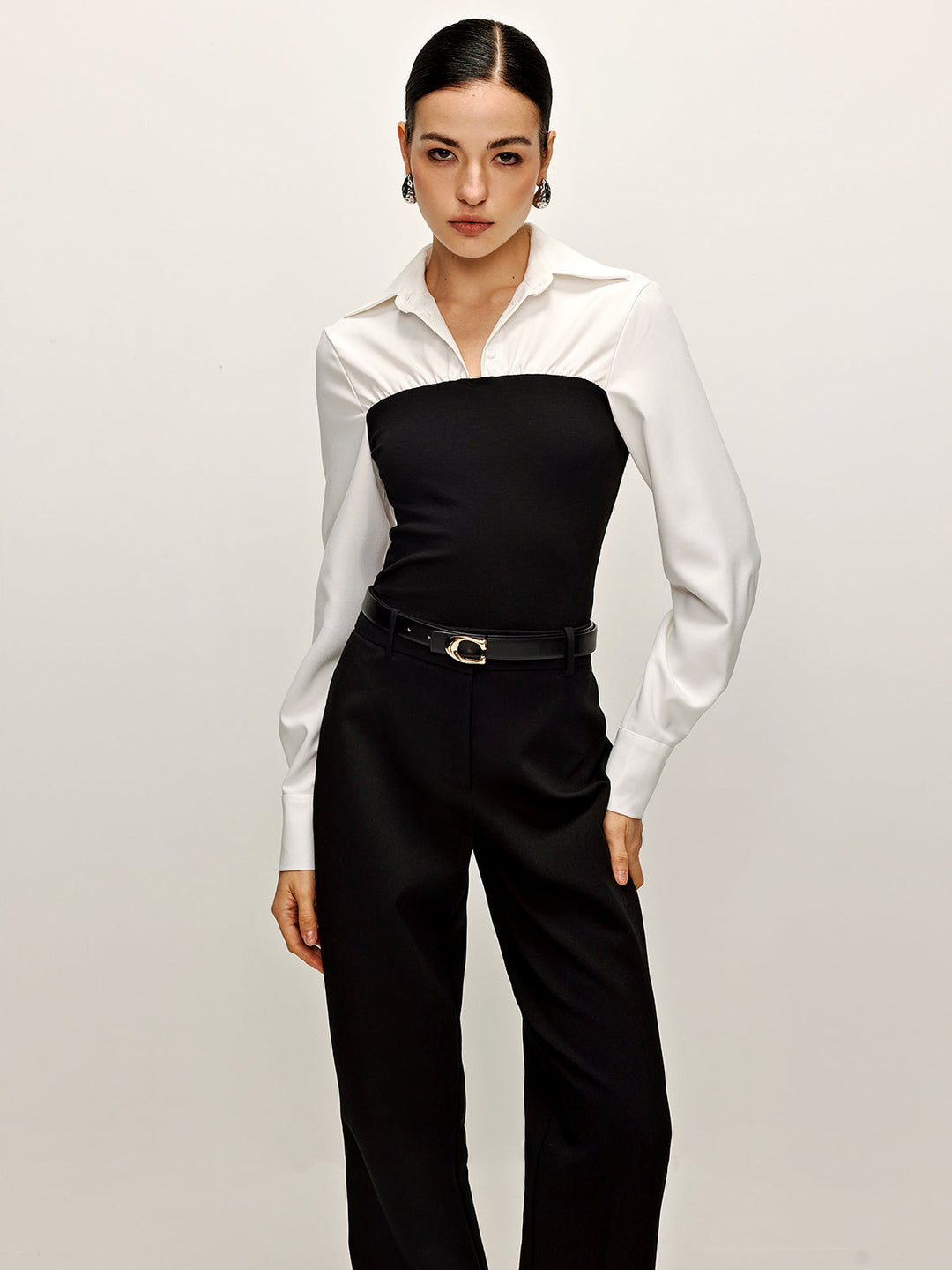 Zweifarbige Polo-Shirt mit Einsätzen