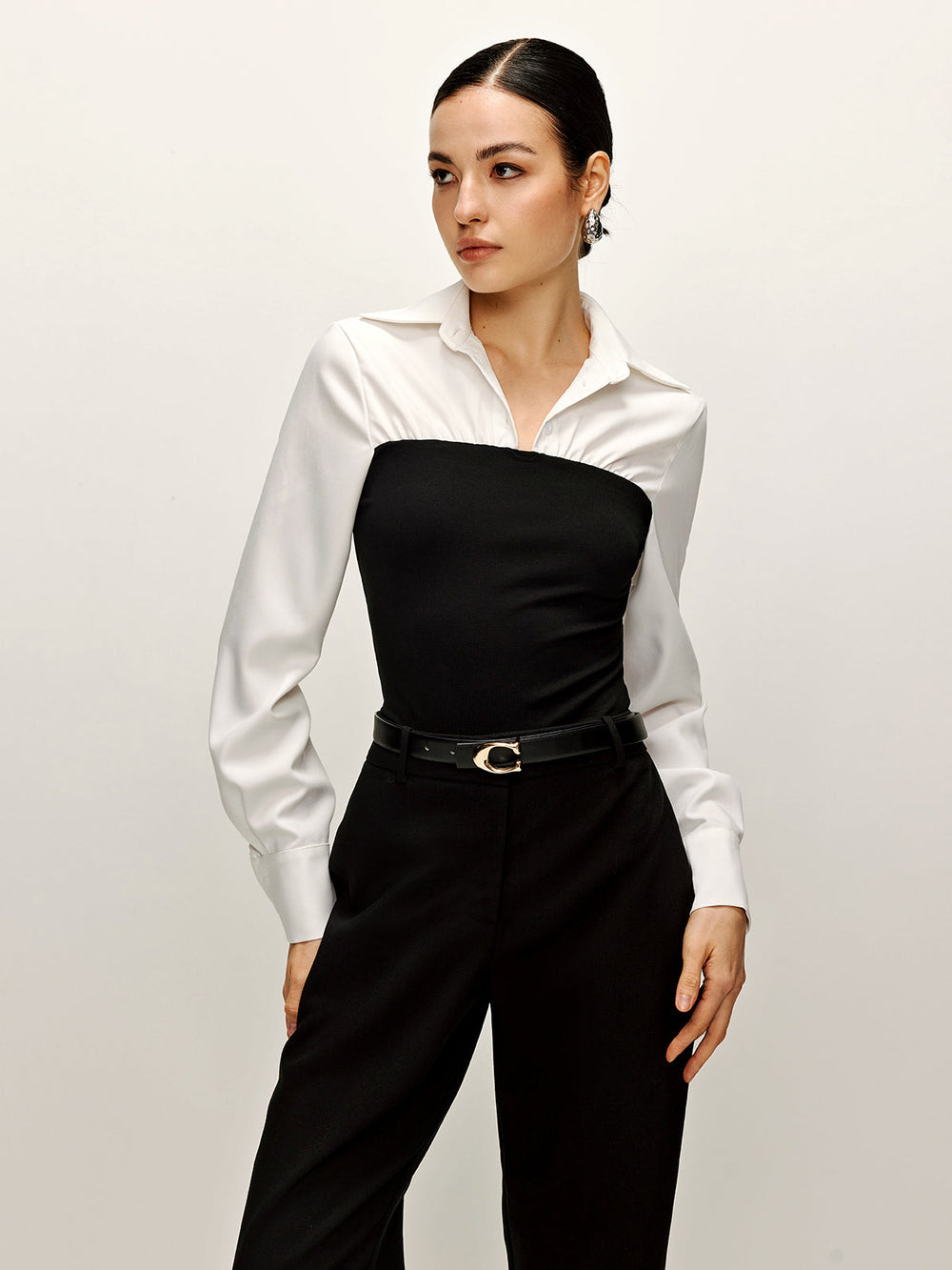 Zweifarbige Polo-Shirt mit Einsätzen