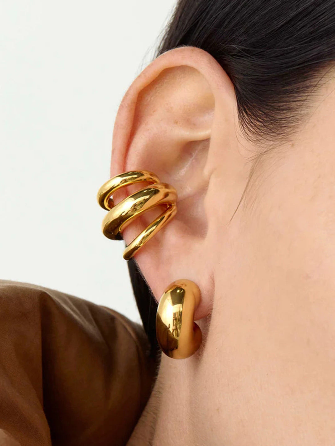 Mehrschichtige Chubby Hoop Ohrring-Manschette