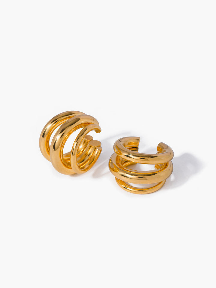 Mehrschichtige Chubby Hoop Ohrring-Manschette