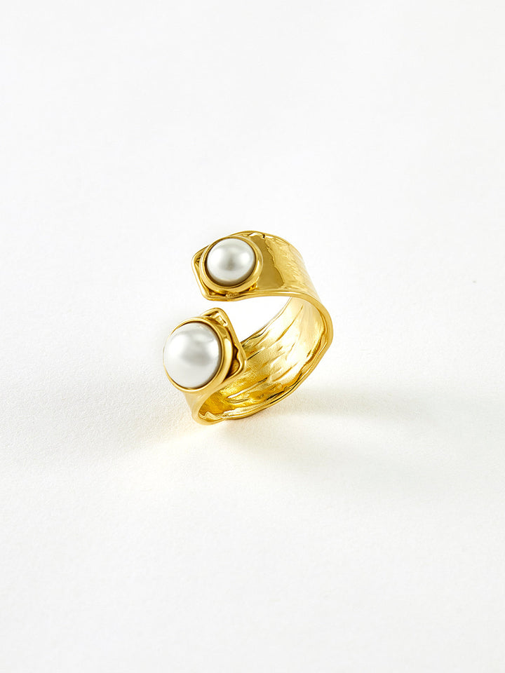 Goldene Tunnelperlen-Ring