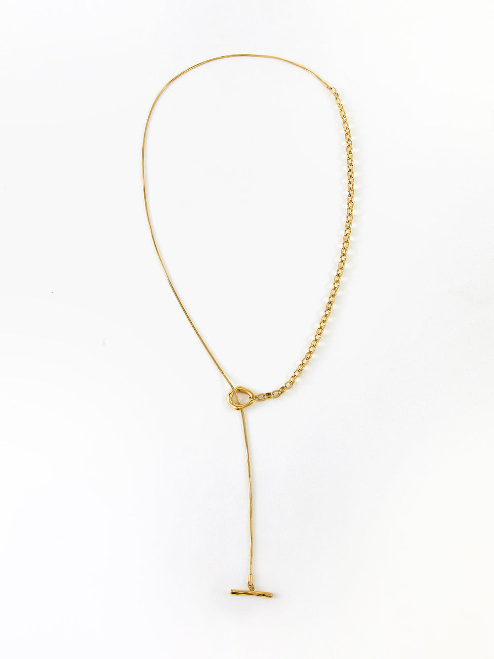 Goldene Lariat Y-Halskette