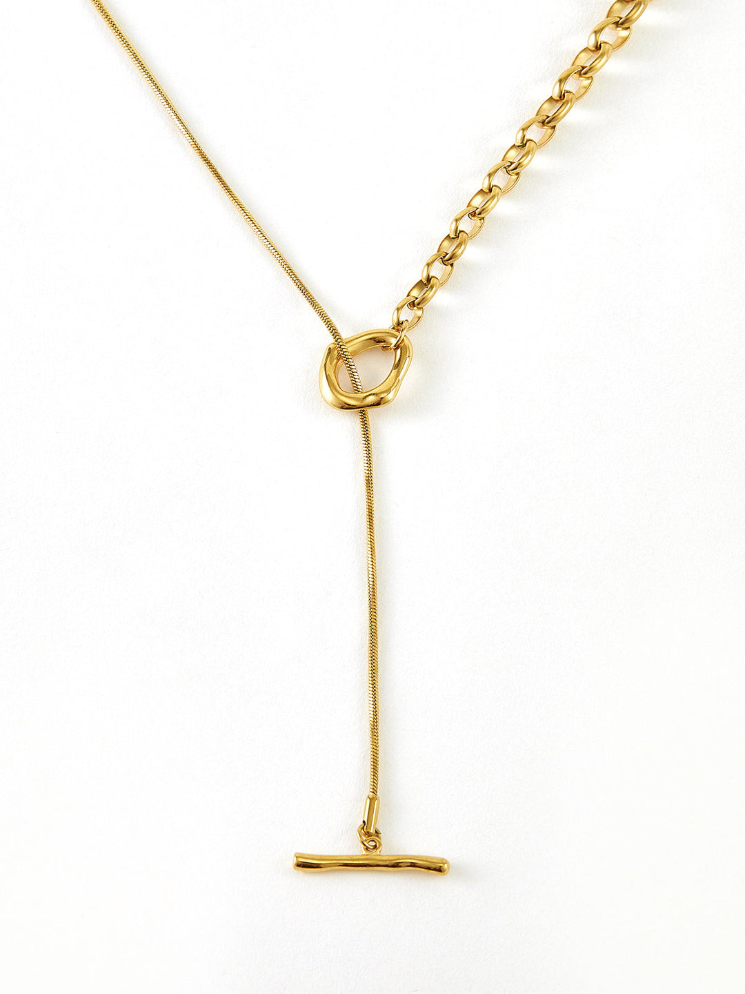 Goldene Lariat Y-Halskette
