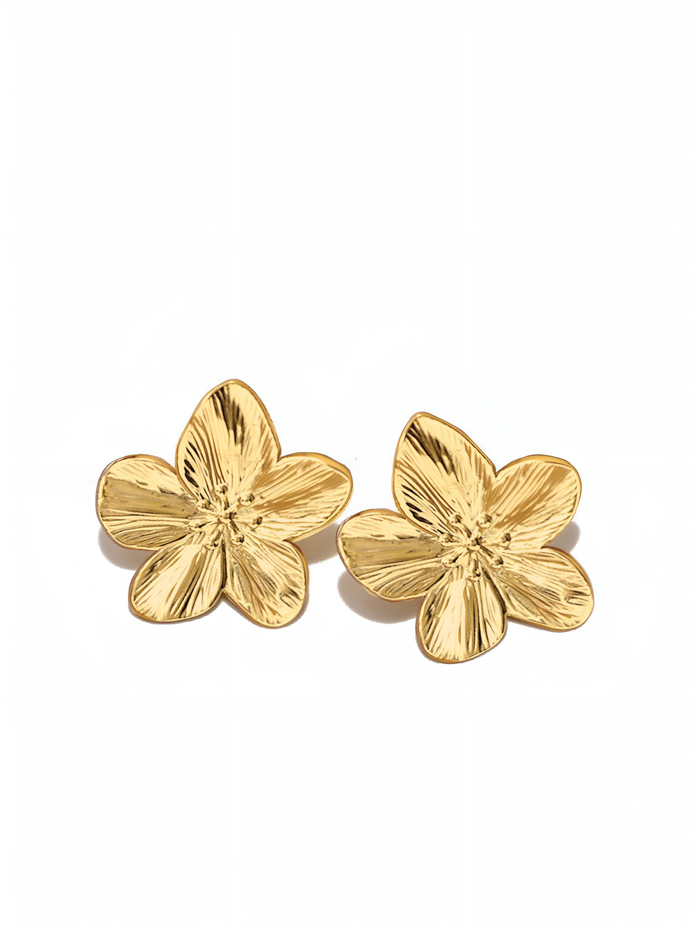 Goldene Ohrringe mit Blumen