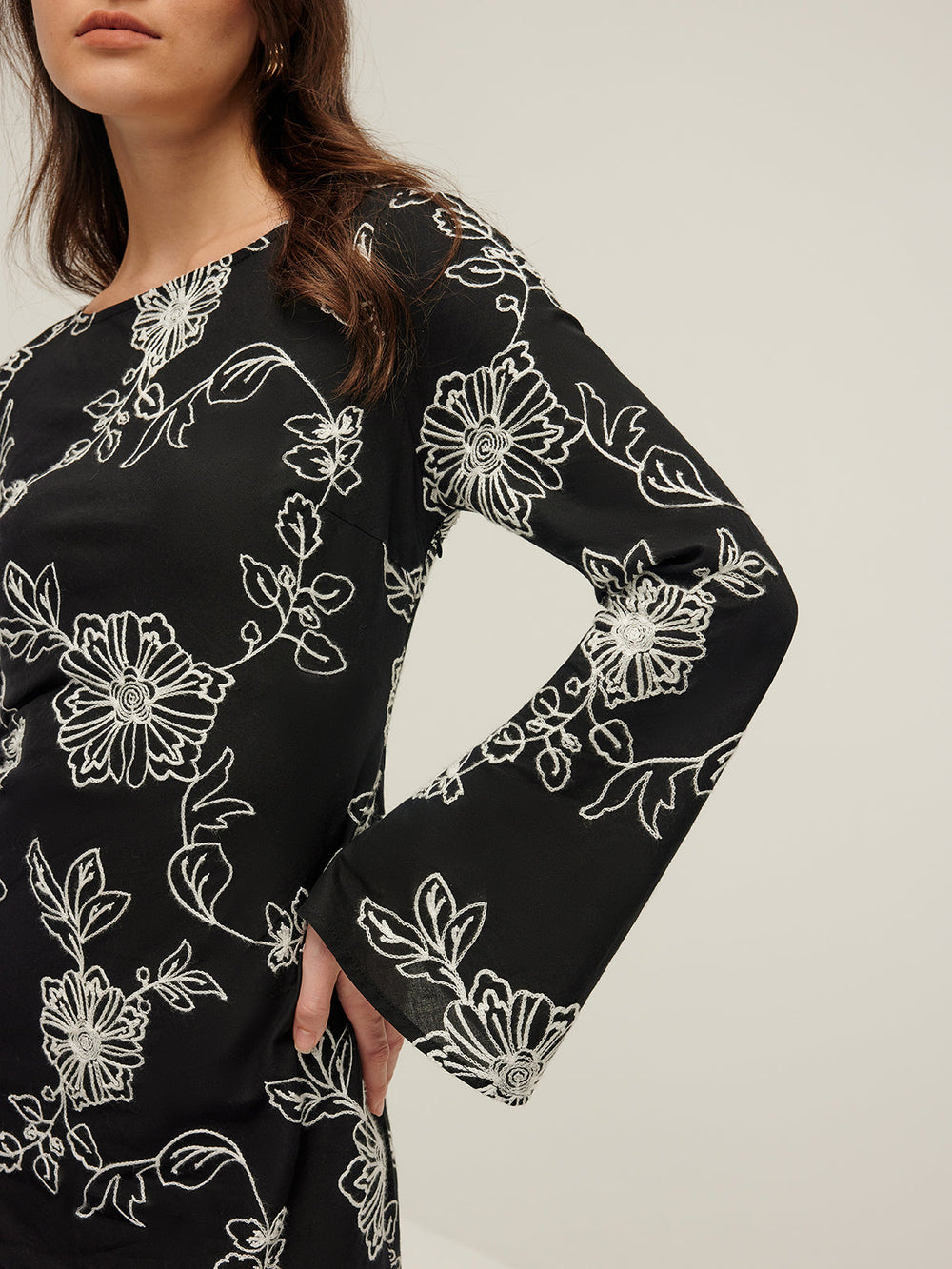 Vintage reine Baumwolle Jacquard Kleid