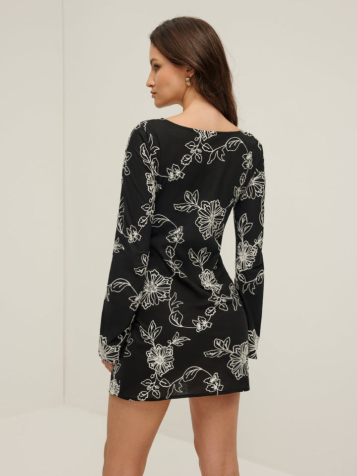 Vintage reine Baumwolle Jacquard Kleid