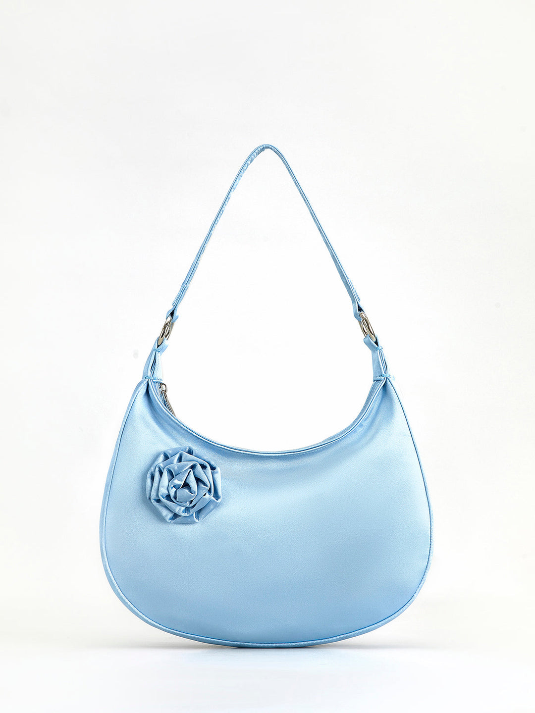3D Blumen Reißverschluss Halbmond Tasche