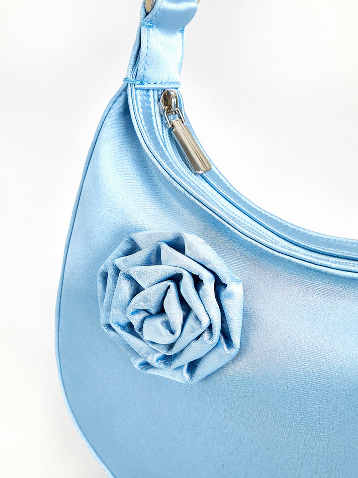 3D Blumen Reißverschluss Halbmond Tasche