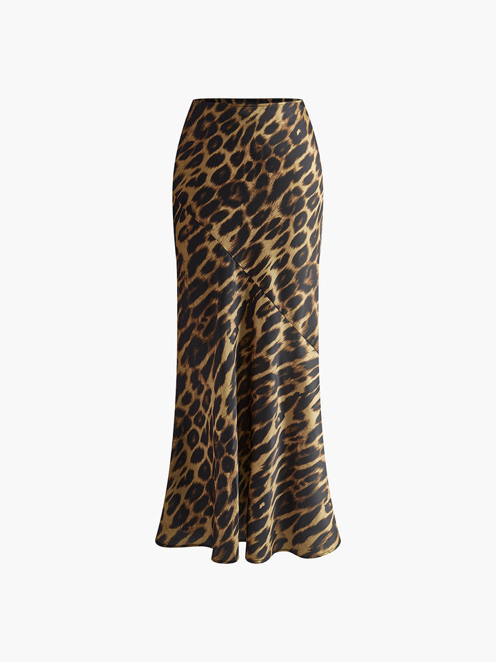 Schmaler Maxirock mit Leopardenmuster