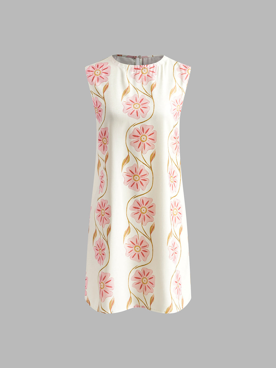 Romantisches ärmelloses kurzes Kleid mit Print