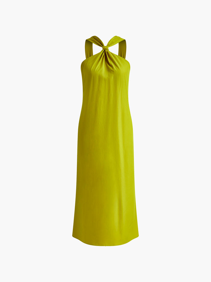 Cross Halter Split Langes Kleid