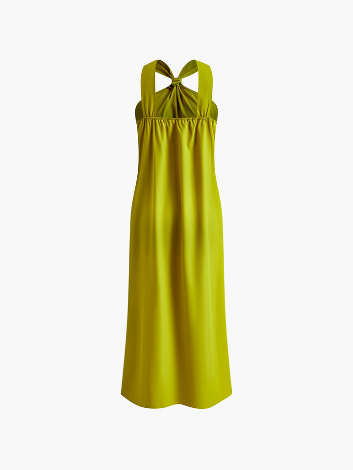Cross Halter Split Langes Kleid
