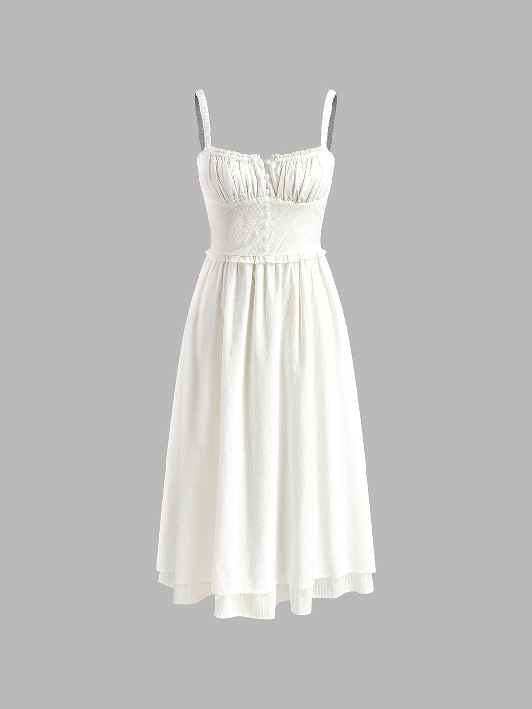 Rüschensaum-Träger-Midi-Kleid mit Paisleymuster