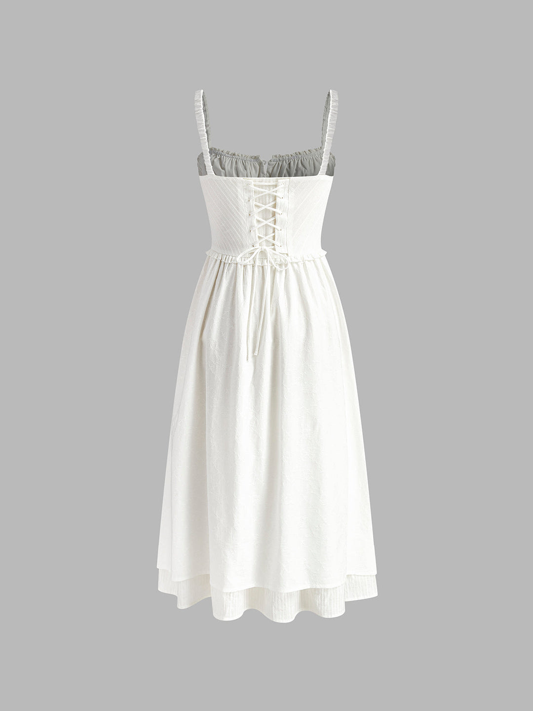 Rüschensaum-Träger-Midi-Kleid mit Paisleymuster