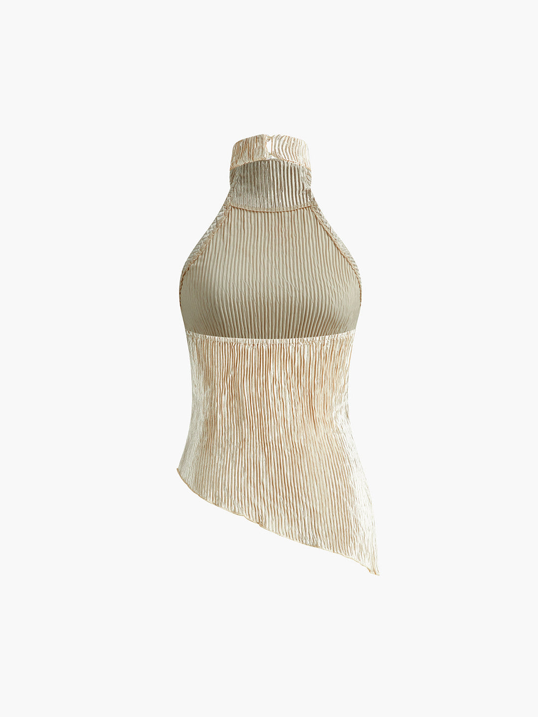 Asymmetrisches Neckholder-Crop-Top mit Palazzo-Hosen-Set