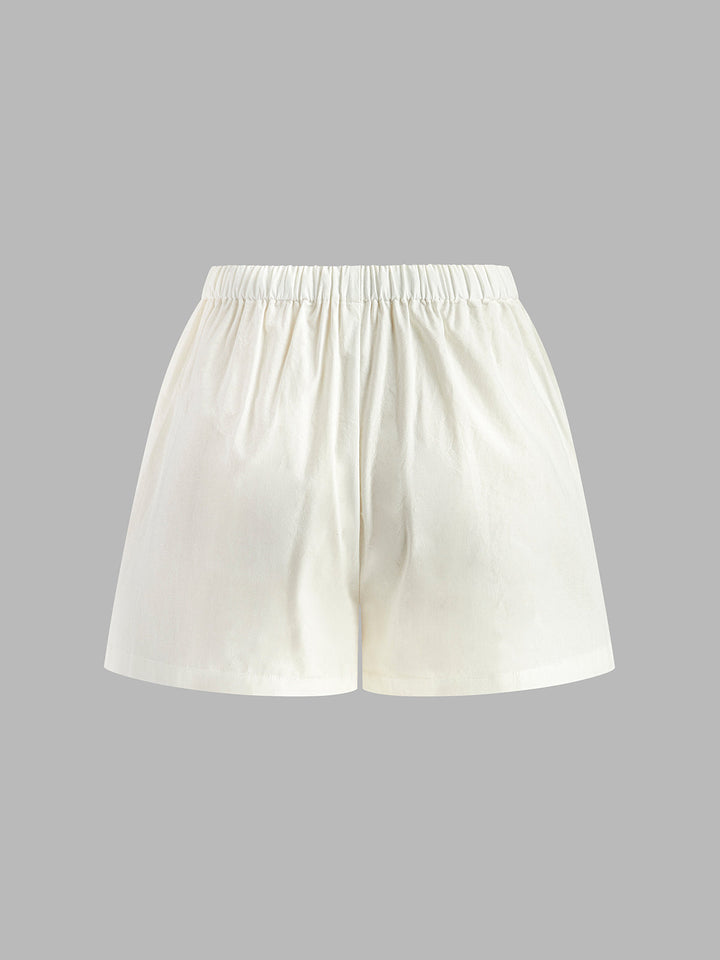 Latzhose Geteilter Freizeitshorts-Set