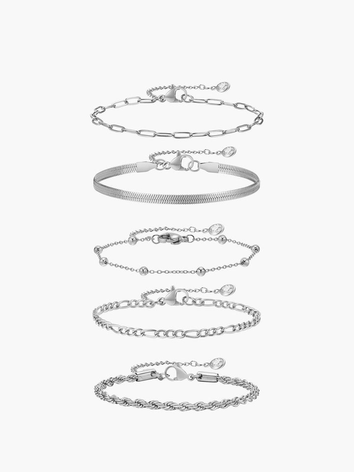 5 Stück Geometrische Goldene Kettenarmband