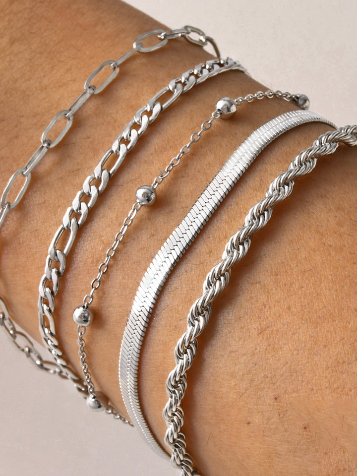 5 Stück Geometrische Goldene Kettenarmband