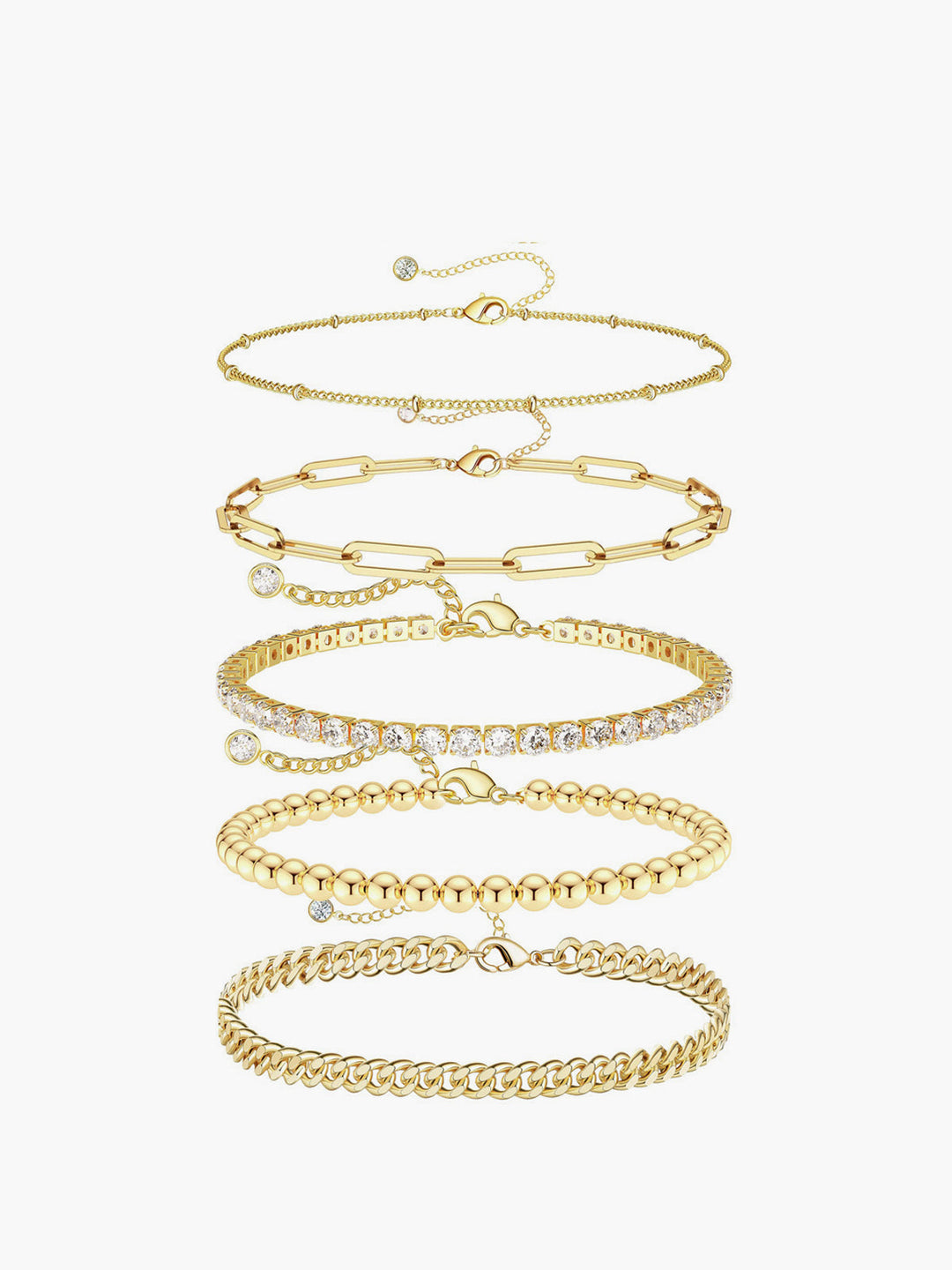 5 Stück Goldene Geometrische Armband