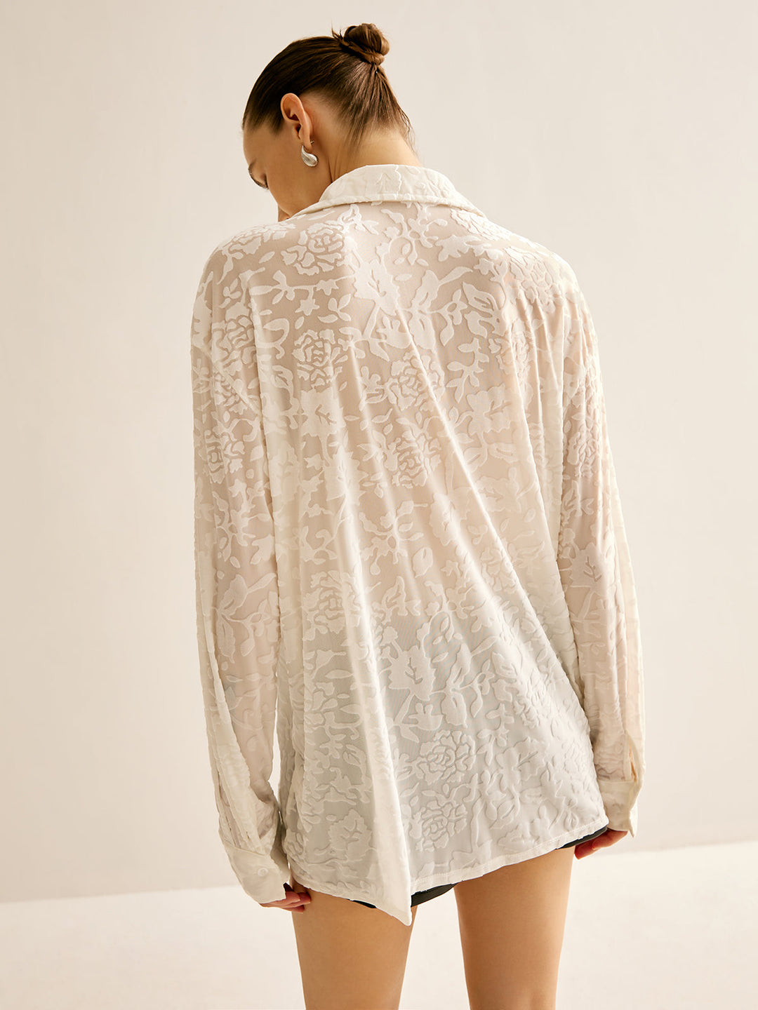 Halbtransparente Jacquard-Poloshirt
