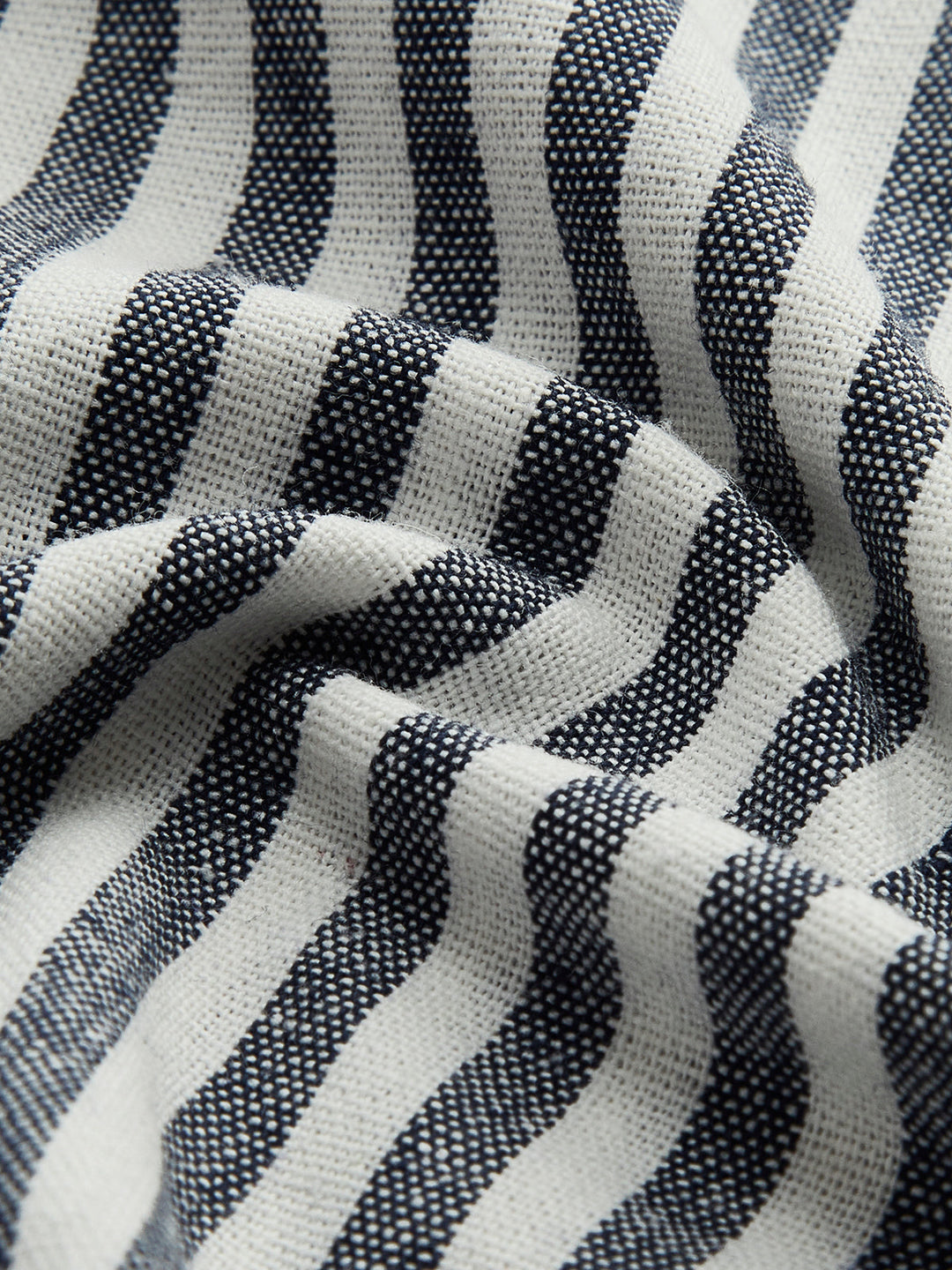 Baumwoll- & Leinen-Nadelstreifen-Loose-Shirt