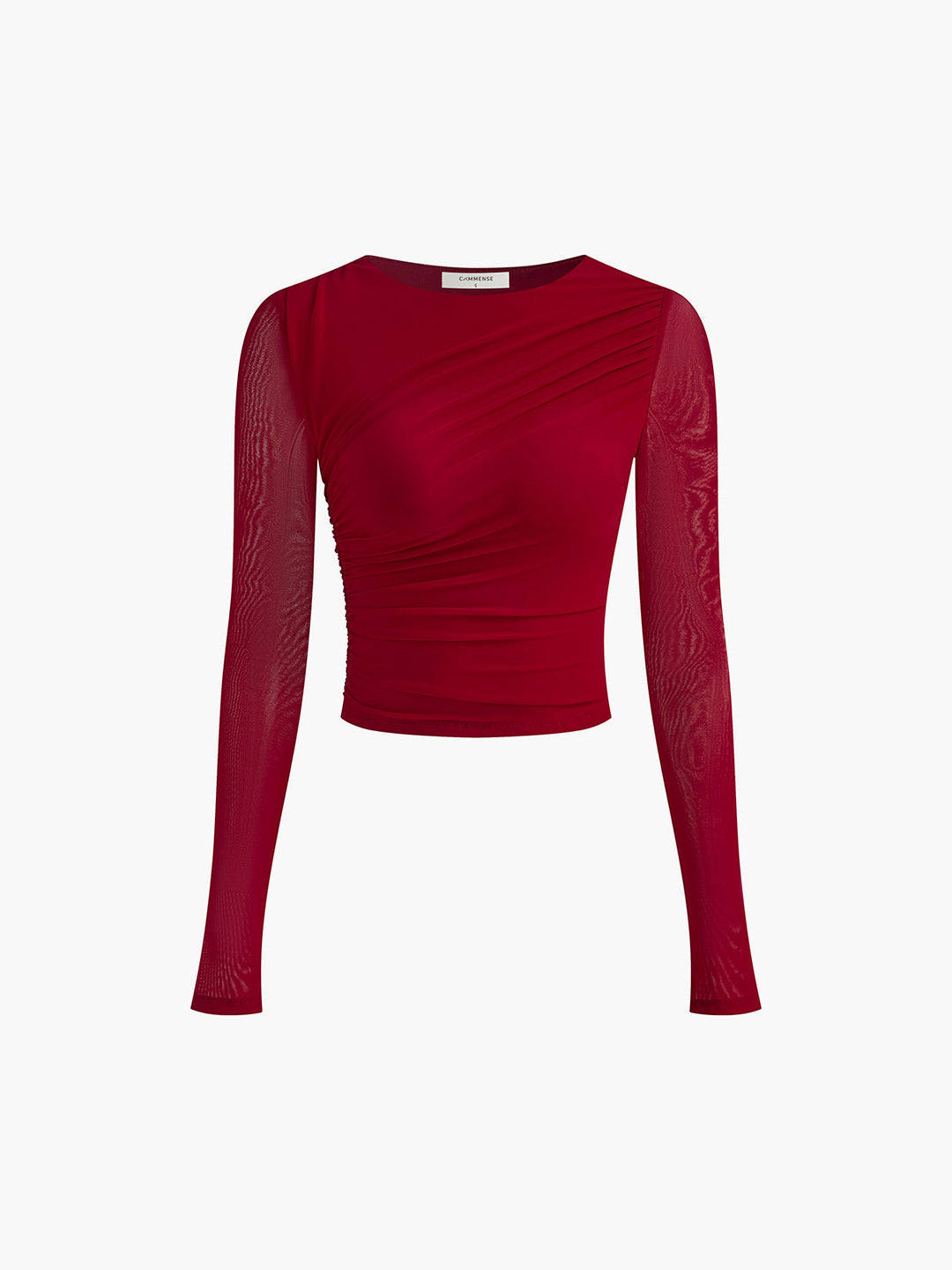 Plissiertes Jersey-T-Shirt