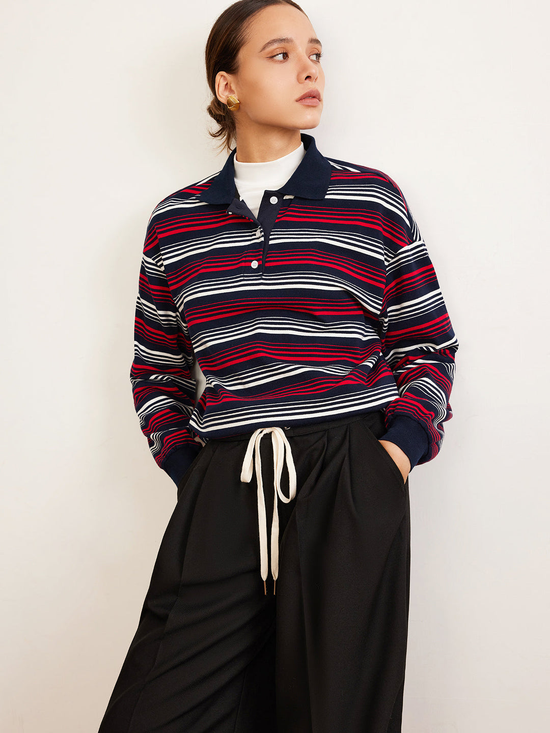 Retro Gestreiftes Polo-Shirt