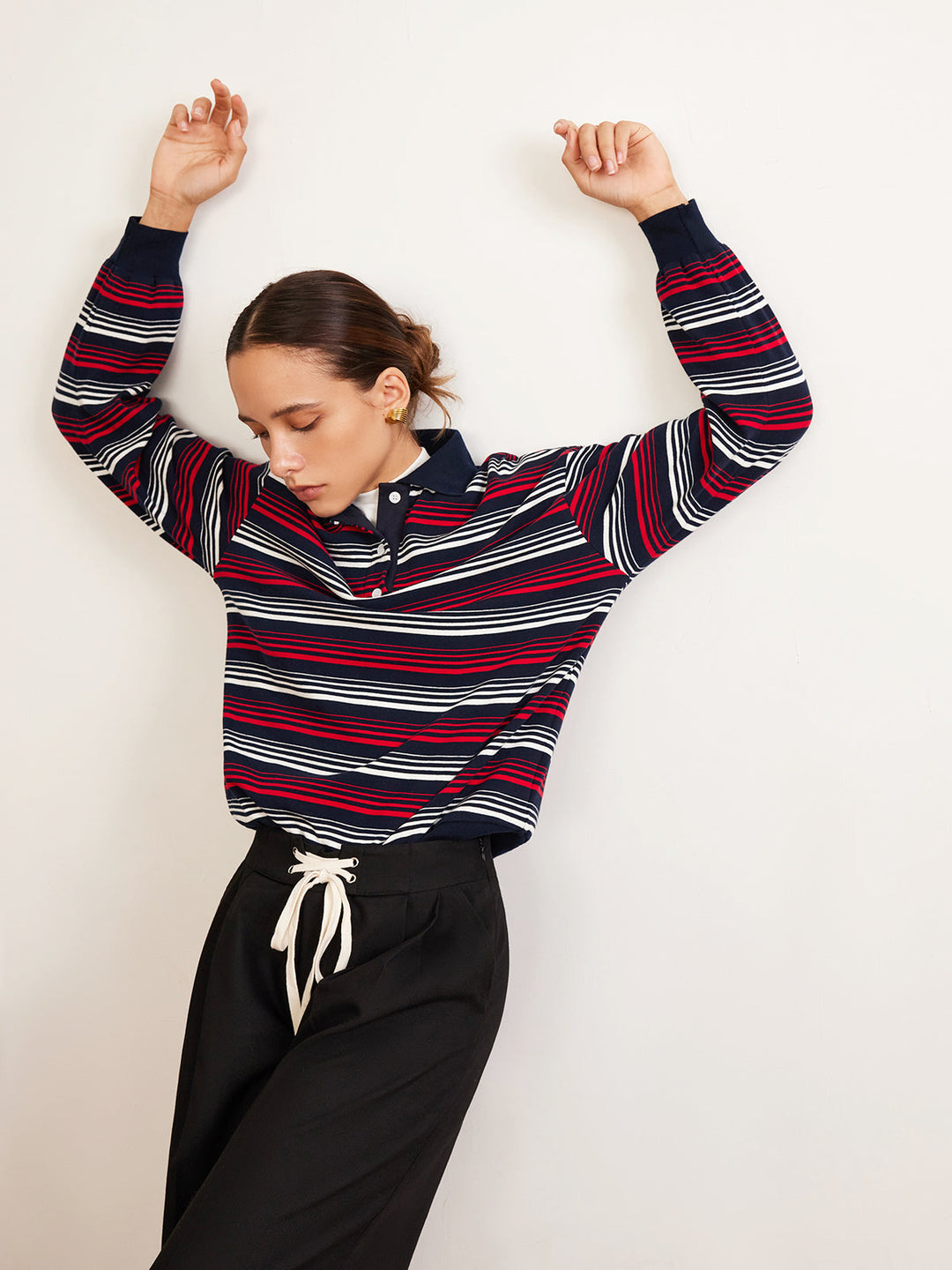 Retro Gestreiftes Polo-Shirt