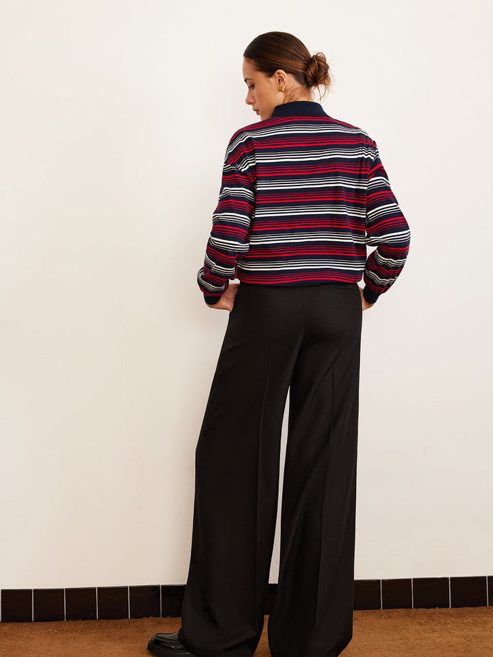 Retro Gestreiftes Polo-Shirt