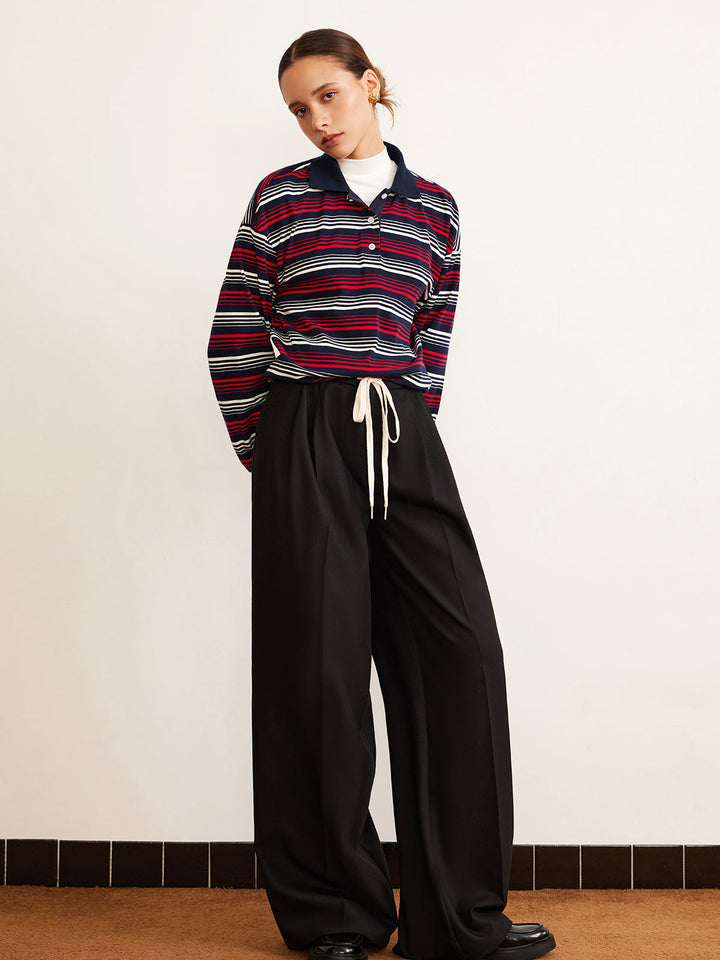 Retro Gestreiftes Polo-Shirt