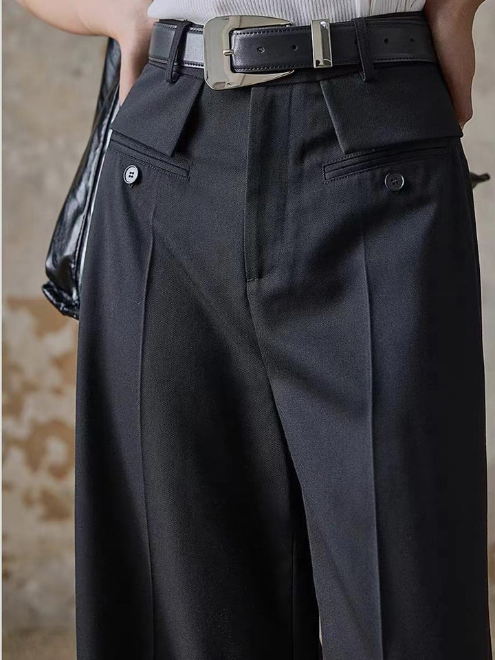 High-Waist Schlaghosen ohne Gürtel