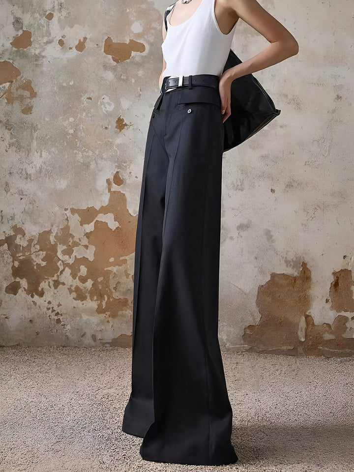High-Waist Schlaghosen ohne Gürtel