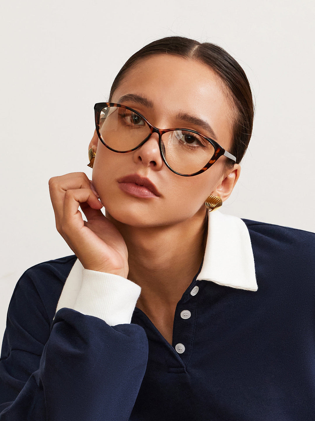 Retro Cat-Eye-Brille mit Leopardenmuster