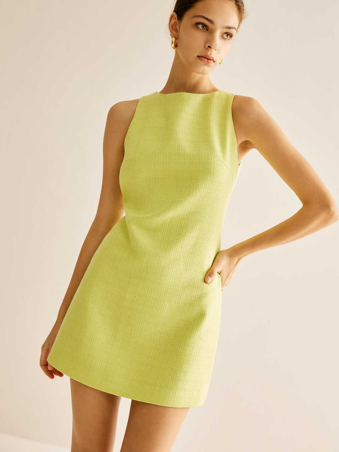 Minimalist Tweed Tankkleid