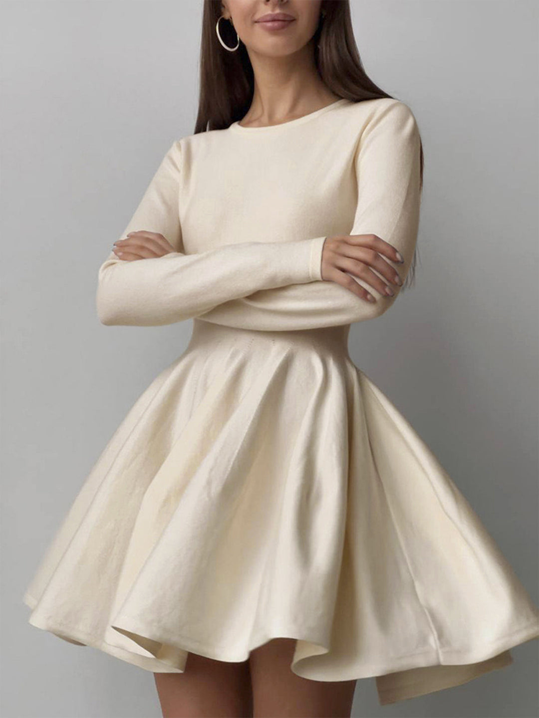 Schlichter Pullover-Strickkleid Kurz