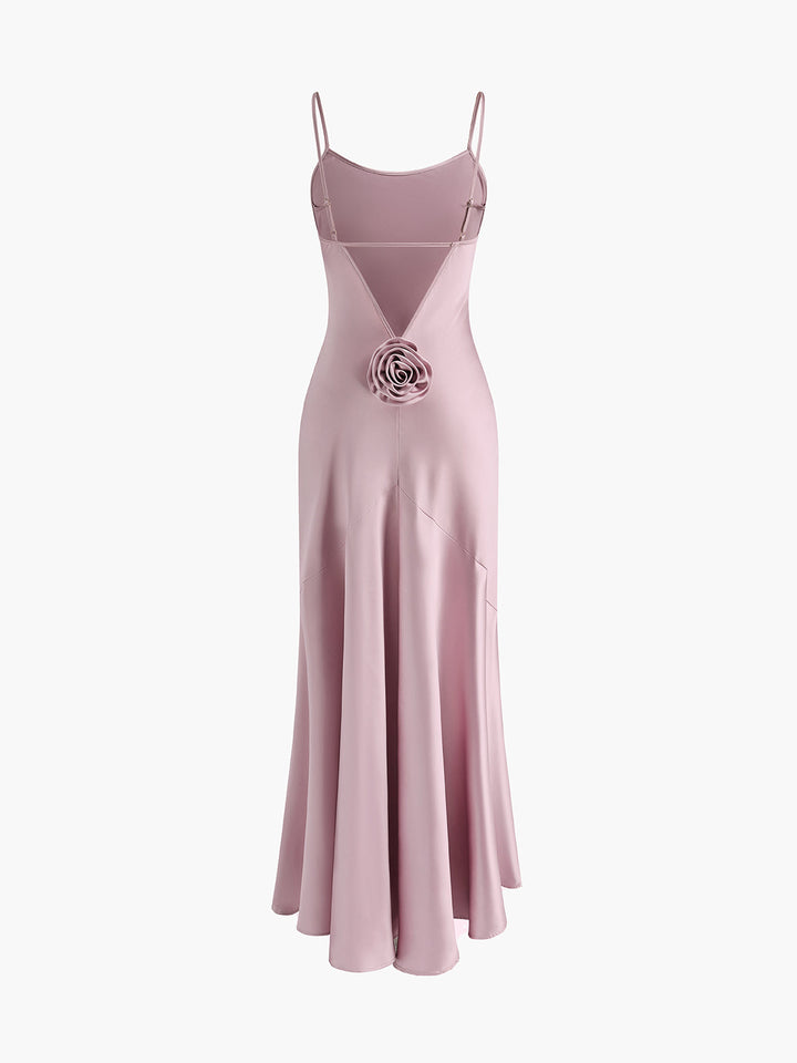 Rosetten-Rückenfreies Cami-Maxikleid