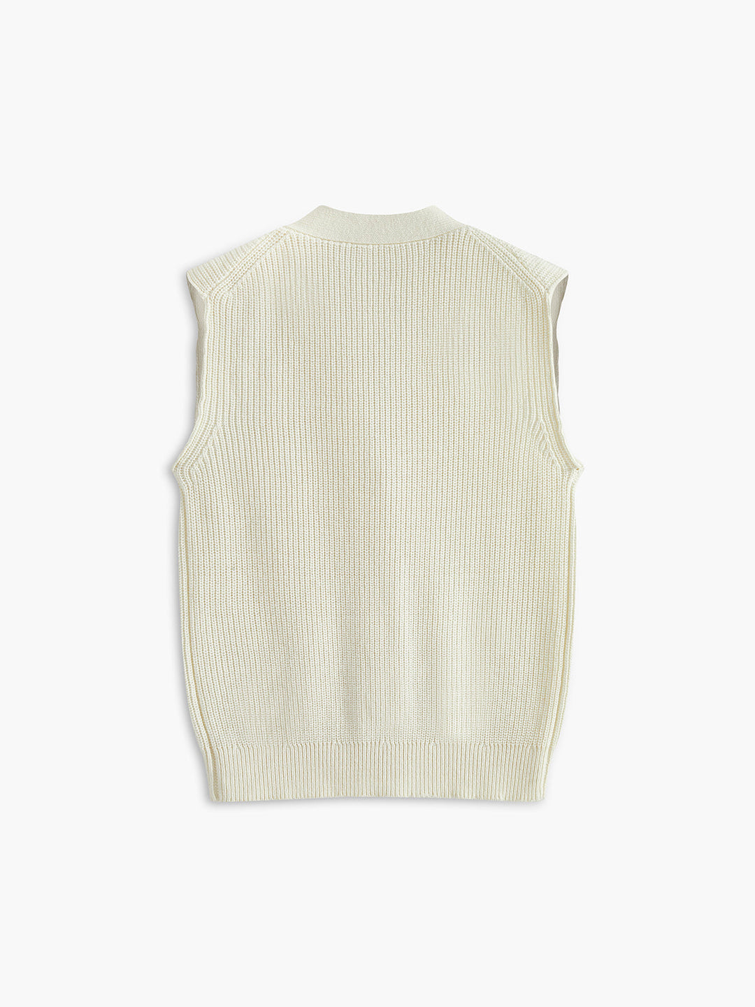 Gekämmte Baumwollmischung Gerippter Pullover-Weste