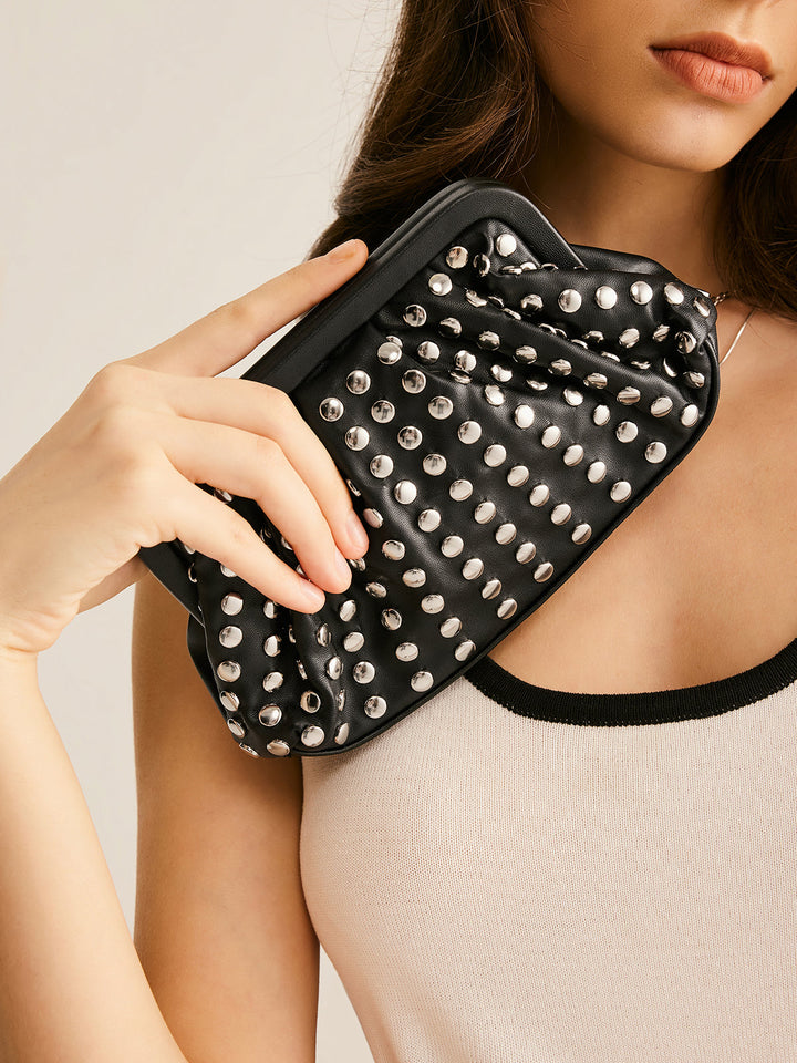 Besetzte Plissierte Clutch Tasche