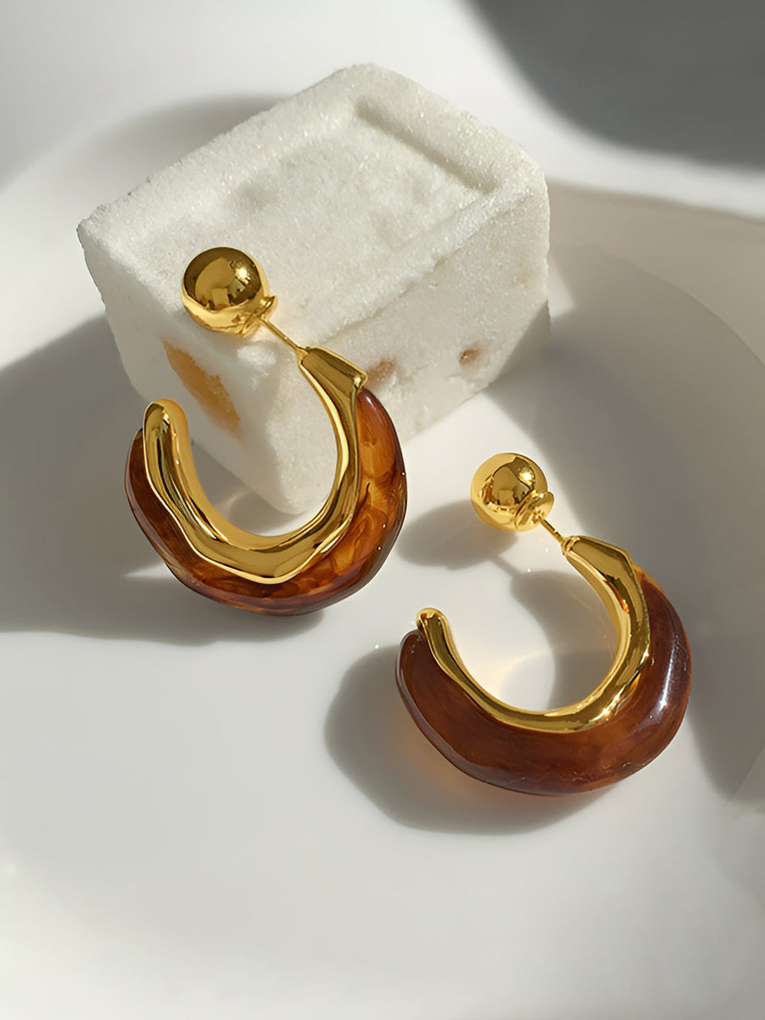 Retro Hoop Stecker-Ohrringe