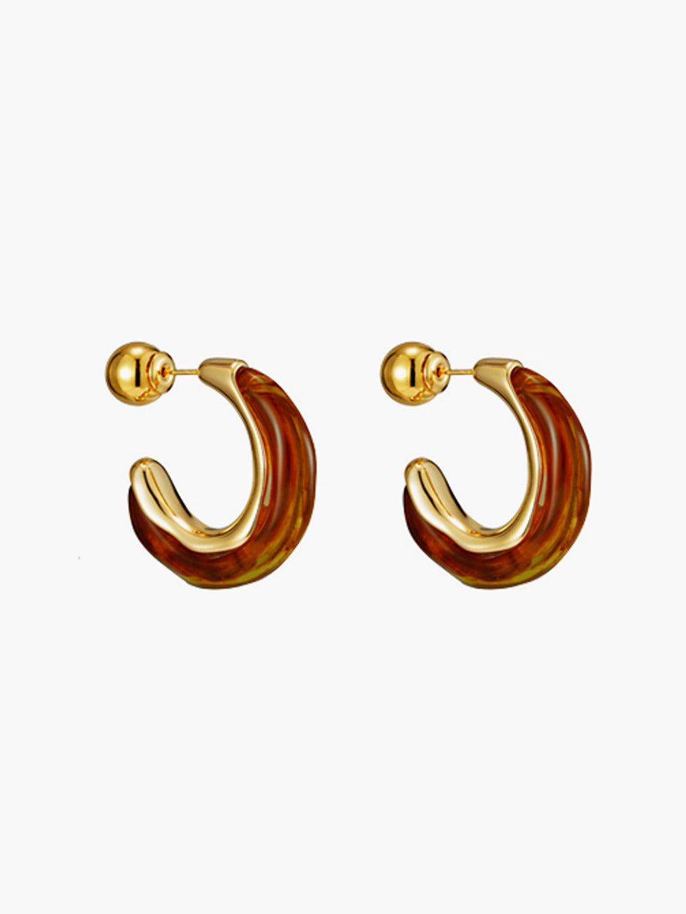 Retro Hoop Stecker-Ohrringe
