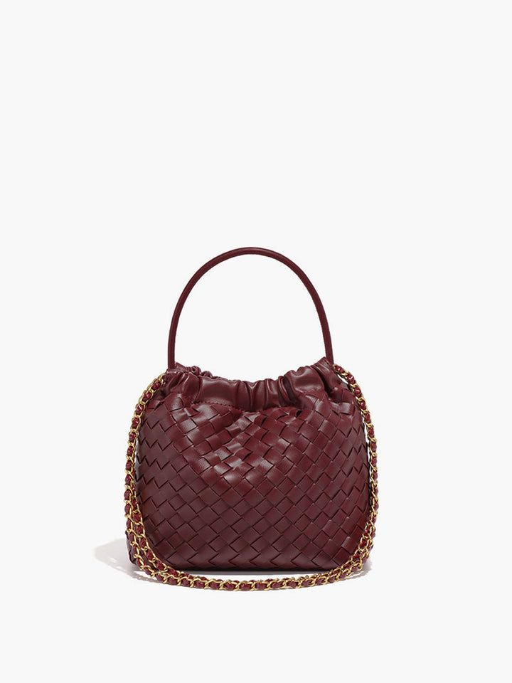 Geflochtene Tasche mit Henkel und Schultergurt