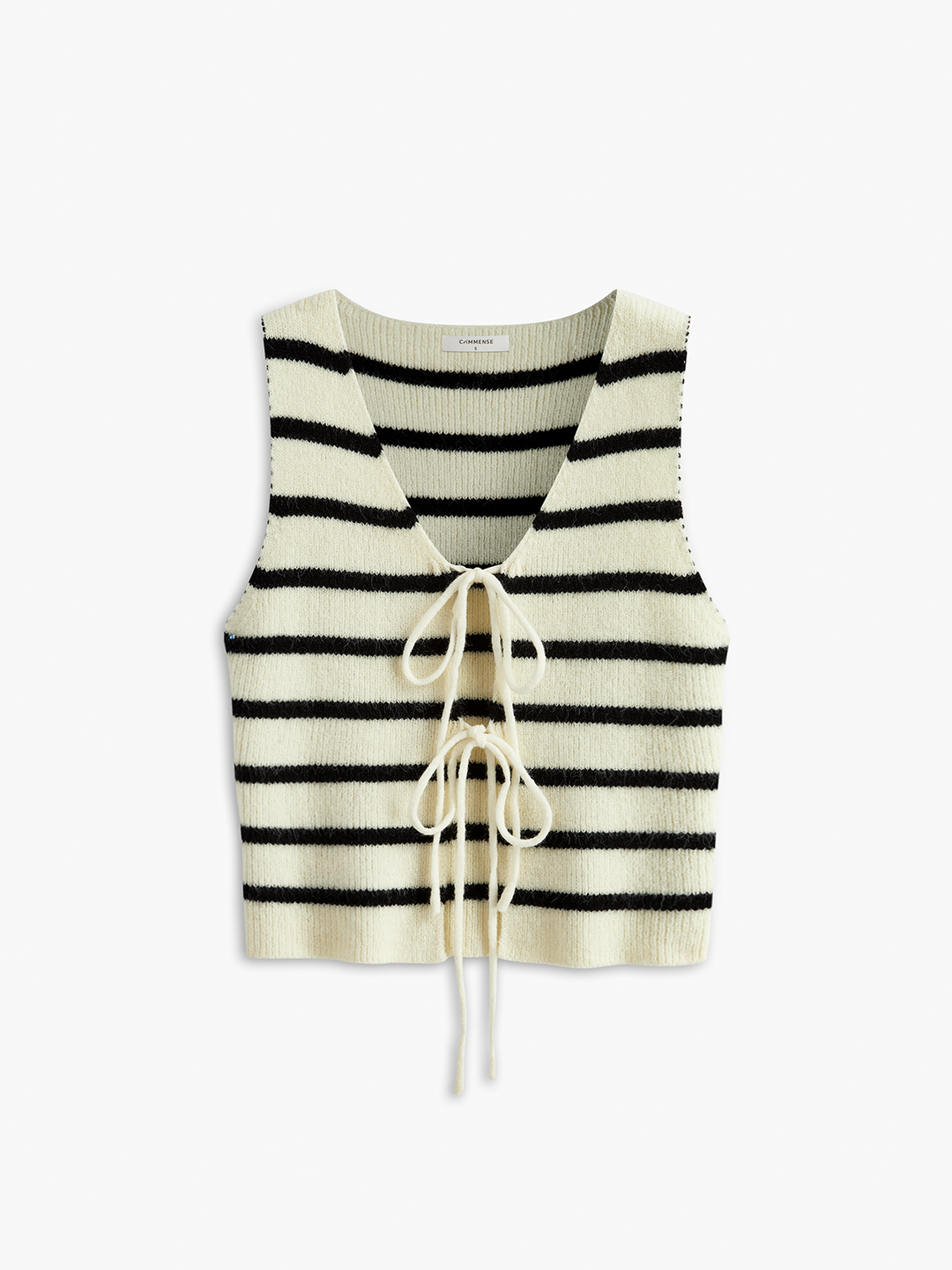 V-Ausschnitt Gestreifter Westen-Pullover